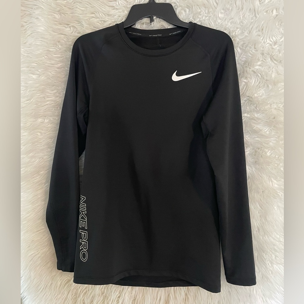 Nike Pro Dri-Fit Slim Fit Long Sleeve Black Training Shirt
Size Small